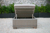 Adjustable Brown Rattan Cushioned Chaise Lounge