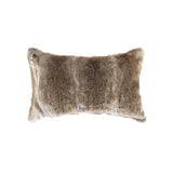 5" x 12" x 20" 100% Natural Rabbit Fur Hazelnut Pillow