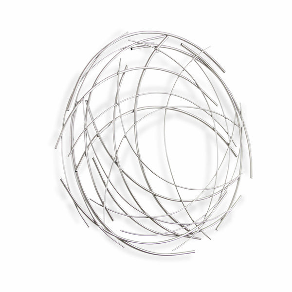 Silver Metal Abstract Round hanging Wall Art Decor