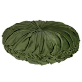 Green Round Tufted Velvet Pillow