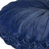 Blue Round Tufted Velvet Pillow