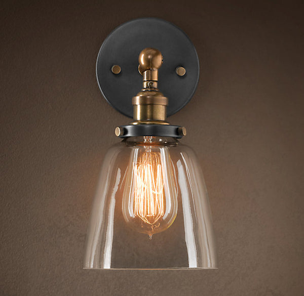 Barbara 1-light Clear Glass Edison Wall Lamp with Light Bulb