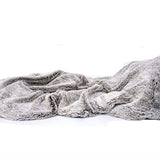 78.75" x 59" Luxury Gray Faux Throw Blanket And Black Fleece