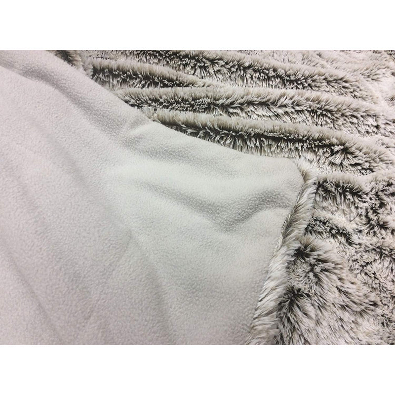 78.75" x 59" Luxury Gray Faux Throw Blanket And Black Fleece
