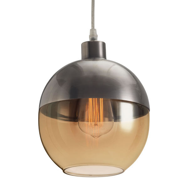 7.9" X 7.9" X 9.8" Glass Metal Ceiling Lamp
