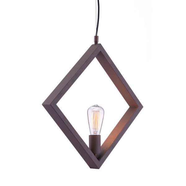 17.7" X 2" X 17.7" Rust Metal Ceiling Lamp