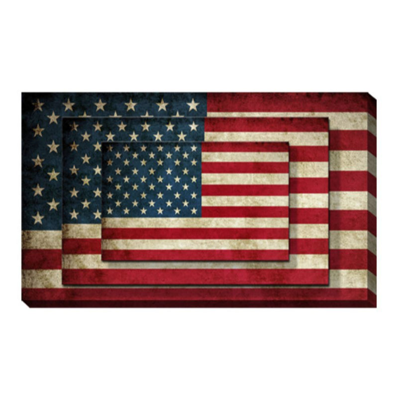 USA Flag Canvas Print Wall Art 2 Piece Set