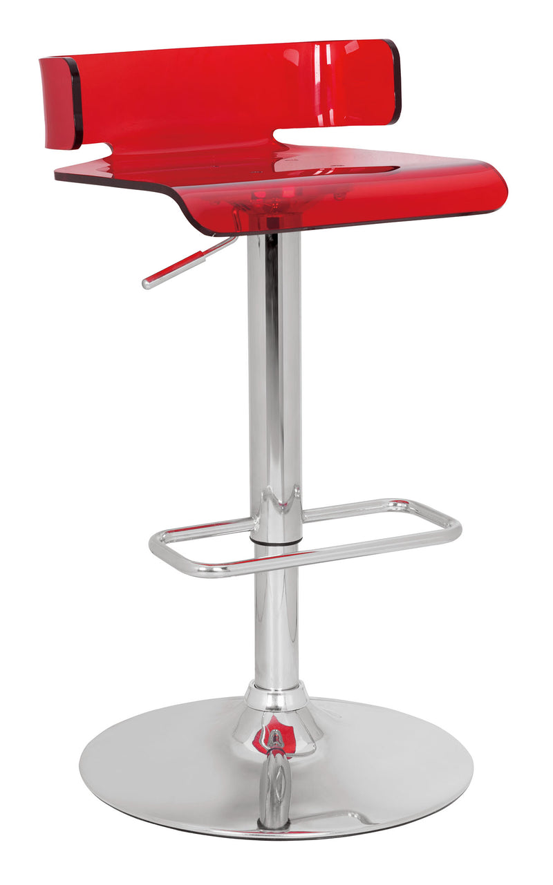 15" X 16" X 26" Red And Chrome Swivel Adjustable Stool