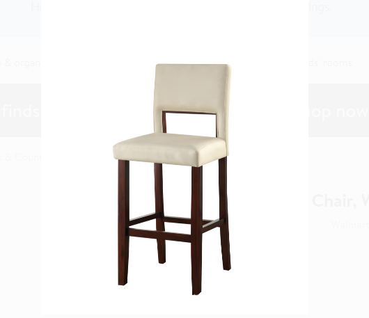 19" X 20" X 45" White And Espresso Attractive Bar Chair