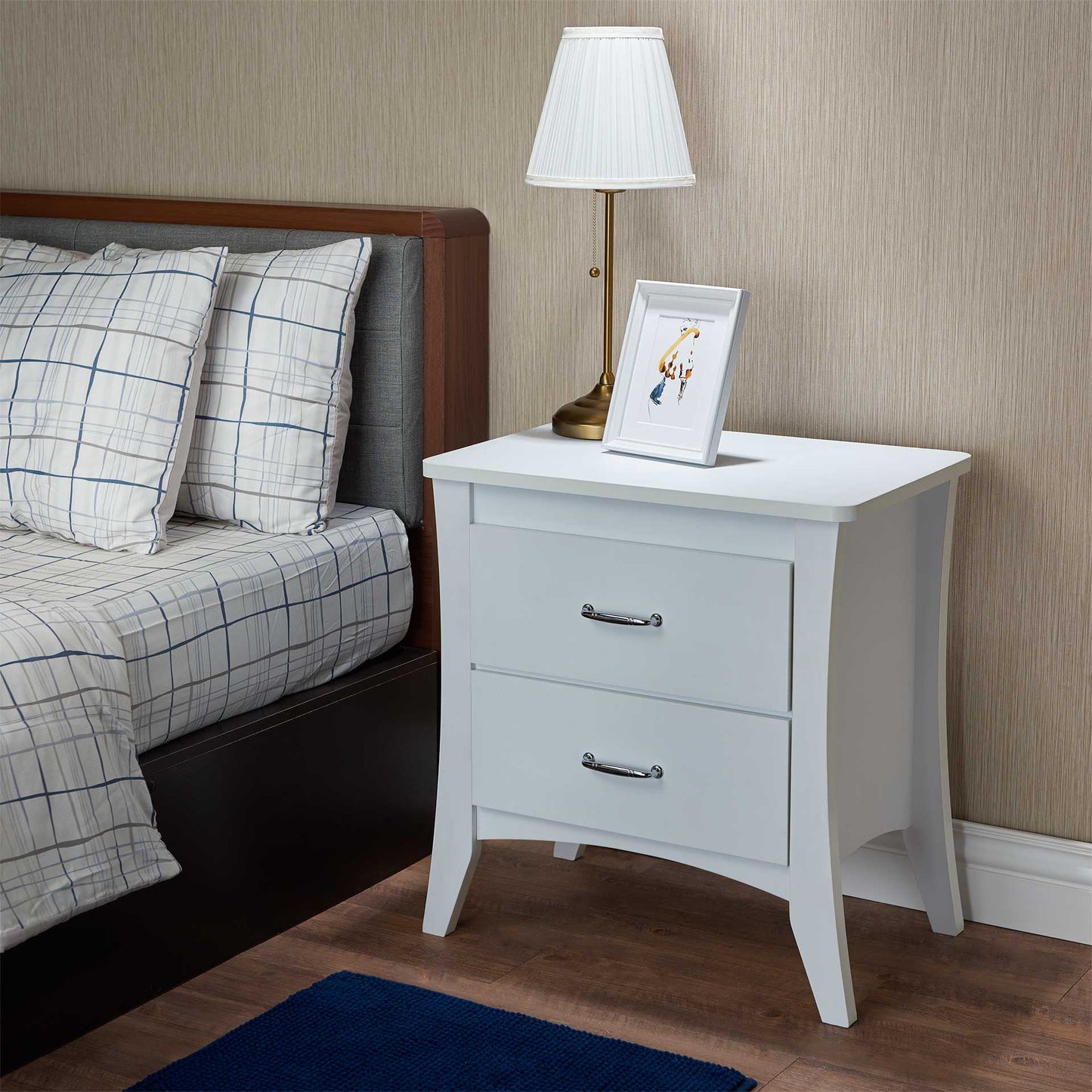 24" X 16" X 25" White Particle Board Nightstand
