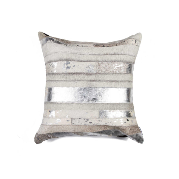 18" x 18" x 5" Gray And Silver - Pillow