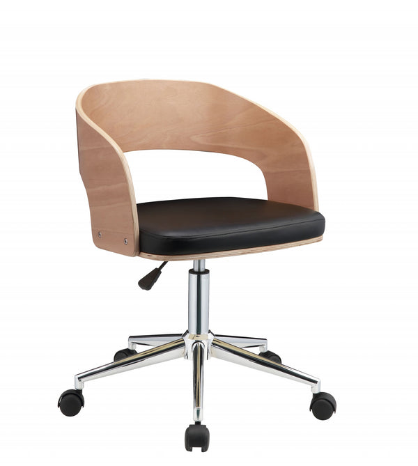 21" X 20" X 2934" White Leatherette And Beech Office Chair
