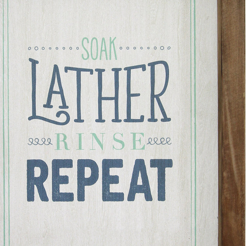 Multi-color "Soap Lather Rinse Repeat" Framed Wall Art
