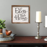 Multi-color "Bless This Home" Wooden Framed Wall Art