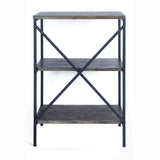 22" X 12" X 30.25" Grey Metal Wood MDF Bookcase with Shelves