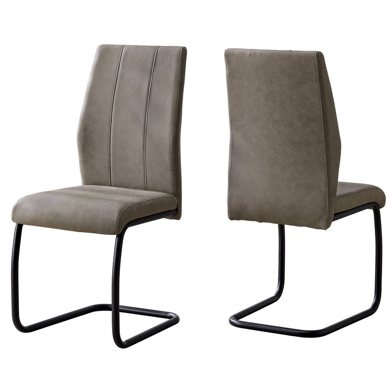 40.5" x 34.5" x 77.5" Taupe Black Foam Metal Polyester Dining Chairs 2pcs