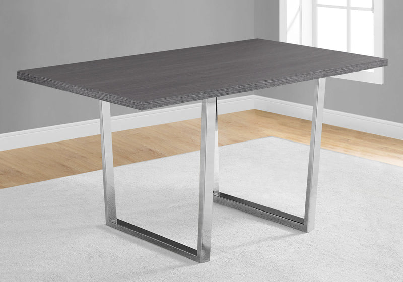 35.5" x 59" x 30.25" Grey Particle Board Metal Dining Table