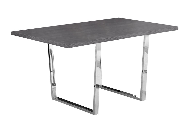 35.5" x 59" x 30.25" Grey Particle Board Metal Dining Table