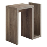 11.5" x 23.5" x 24" Dark Taupe Finish Hollow Core Accent Table