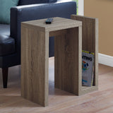 11.5" x 23.5" x 24" Dark Taupe Finish Hollow Core Accent Table