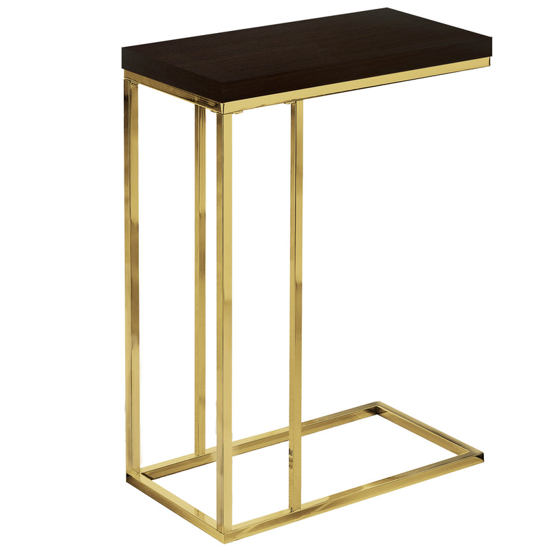 18.25" x 10.25" x 25.25" CappuccinoGold Particle Board Metal Accent Table