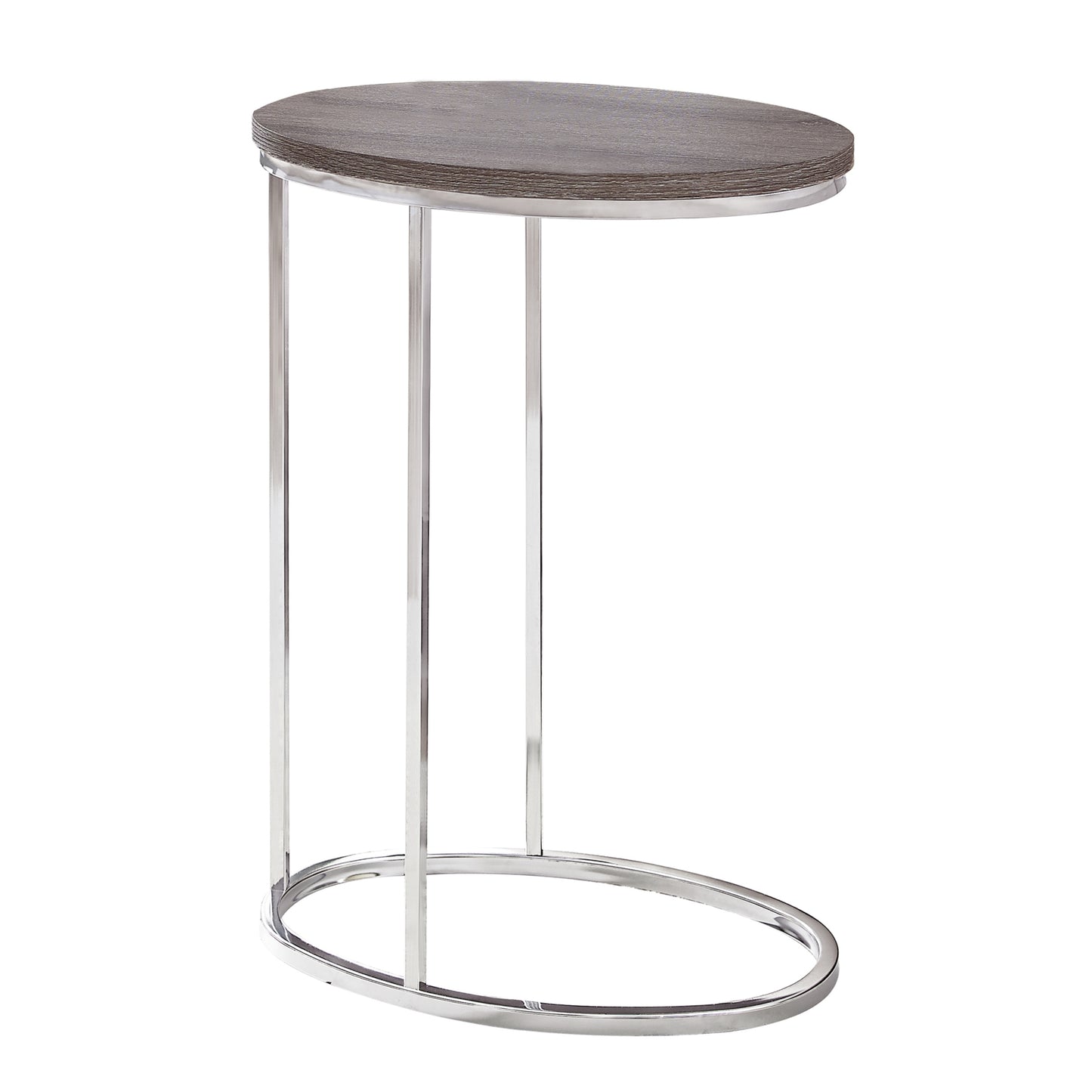 18.5" x 12" x 25" Dark Taupe Particle Board Laminate Metal Accent Table