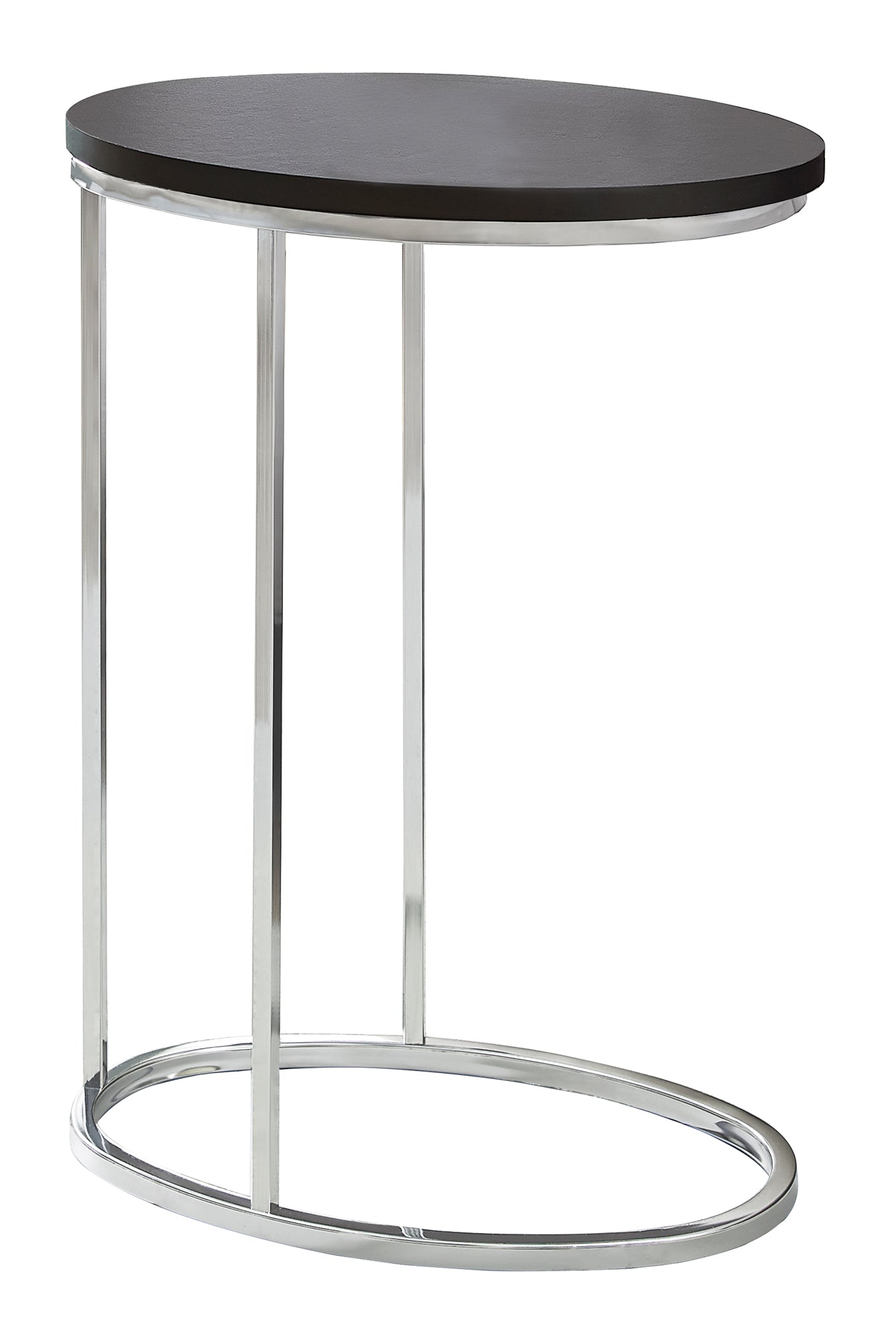 18.5" x 12" x 25" Cappuccino Particle Board Laminate Metal Accent Table