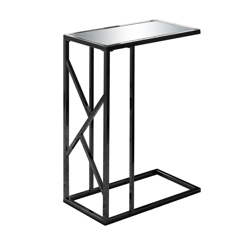 18.25" x 10" x 23.75" Black Metal Glass Particle Board Accent Table