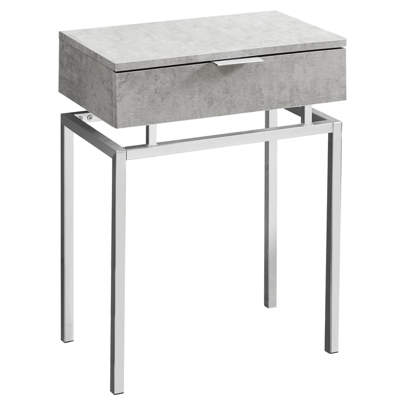 12.75" x 18.25" x 23.25" Grey Finish Metal Accent Table