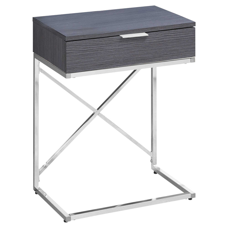 12.75" x 18.25" x 23.5" Grey Finish Metal Accent Table