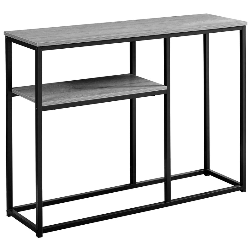 12" x 42" x 32" Black Metal Accent Table
