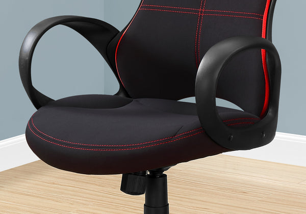 46" Black and Red Fabric MDF Metal Polypropylene Multi Position Office Chair