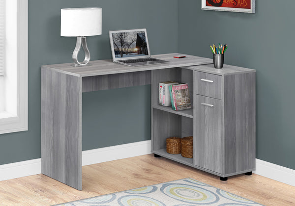 29.5" Grey Particle Board and Laminate Computer Desk with a Storage Cabinet