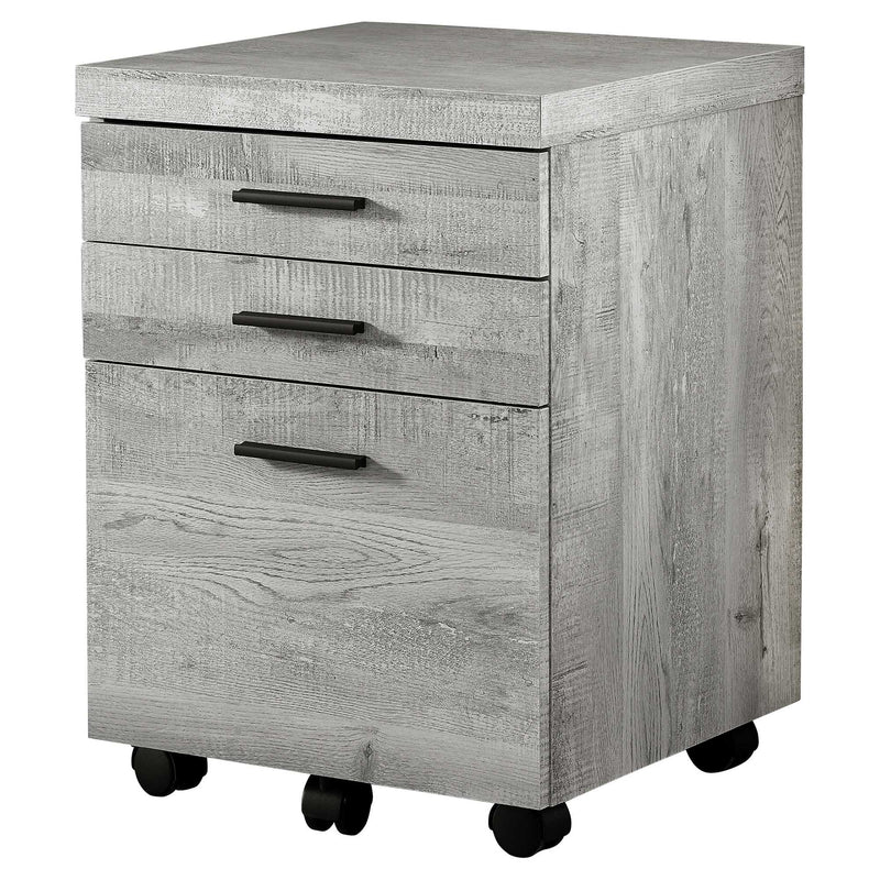25.25" Grey Particle Board and MDF Filing Cabinet with 3 Drawers