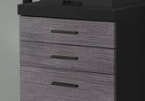 17.75" x 18.25" x 25.25" Black Grey Particle Board 3 Drawers Filing Cabinet