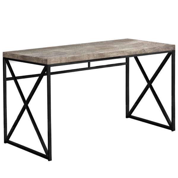 23.75" x 47.25" x 29.75" Taupe Black Particle Board Metal Computer Desk