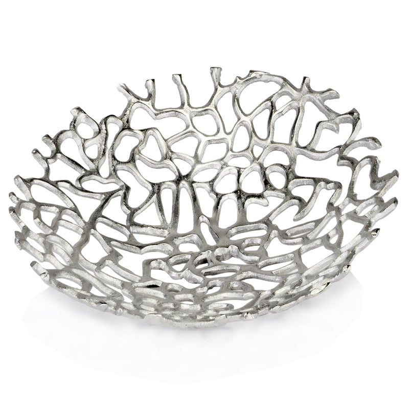 15.5" x 15.5" x 3" Silver Large Coral Plate