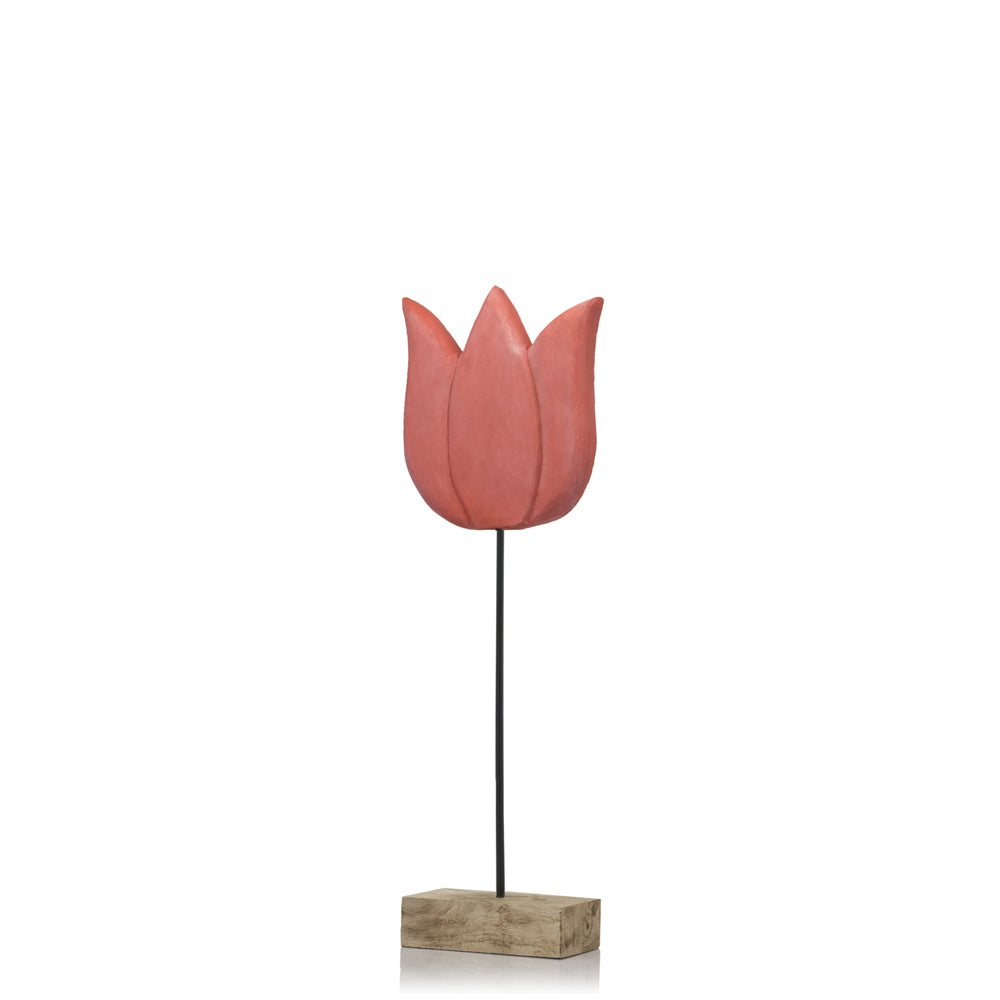 4" x 8" x 25"Natural and Black Red Small Tulip on Stand
