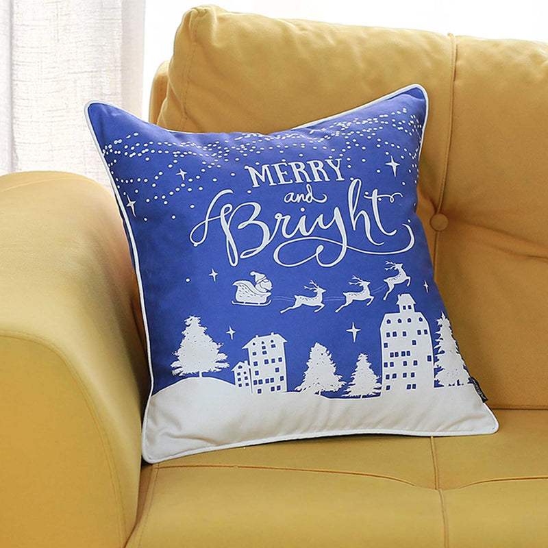 18"x18" Christmas Snow Printed Decorative Throw Pillow Cover