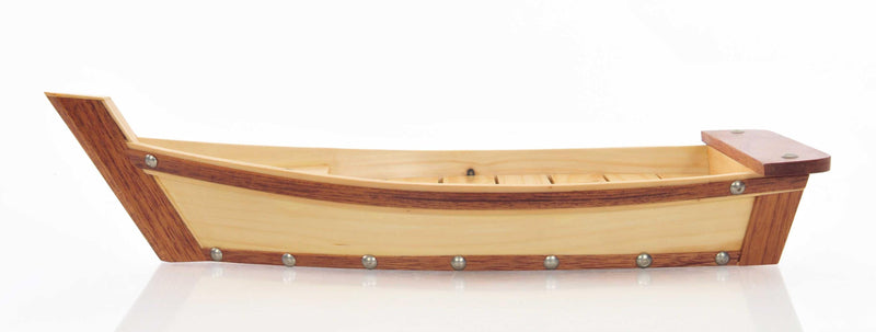 6.25" x 16.75" x 3.37" Small, Wooden, Sushi Boat - Serving Tray