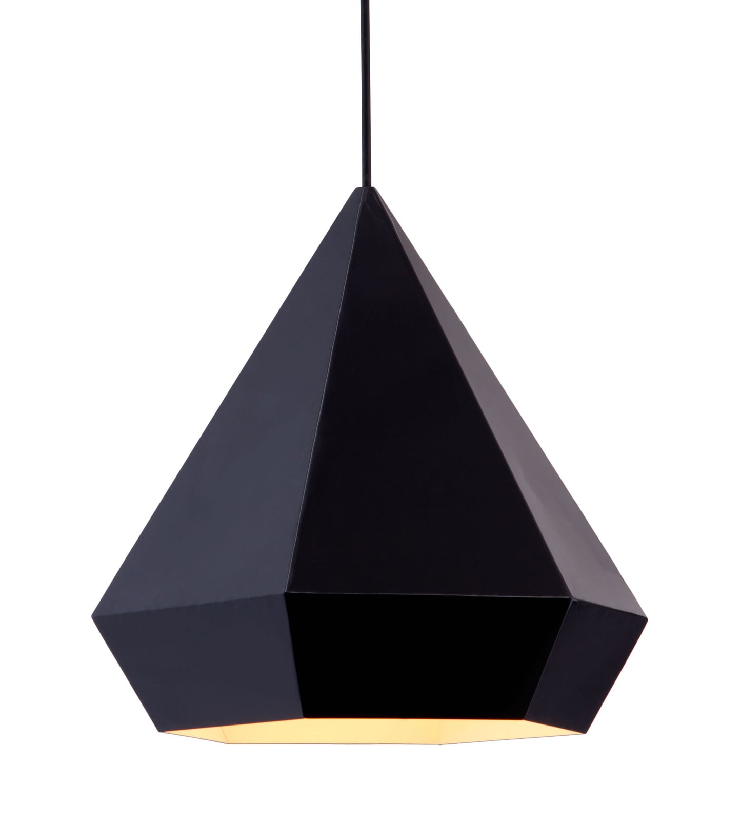 13.8" x 13.8" x 13" Black, Painted Metal, Steel, Ceiling Lamp