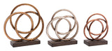 Shades of Gold Circle Sculpture Set of 3