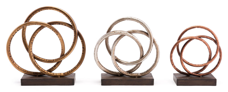 Shades of Gold Circle Sculpture Set of 3