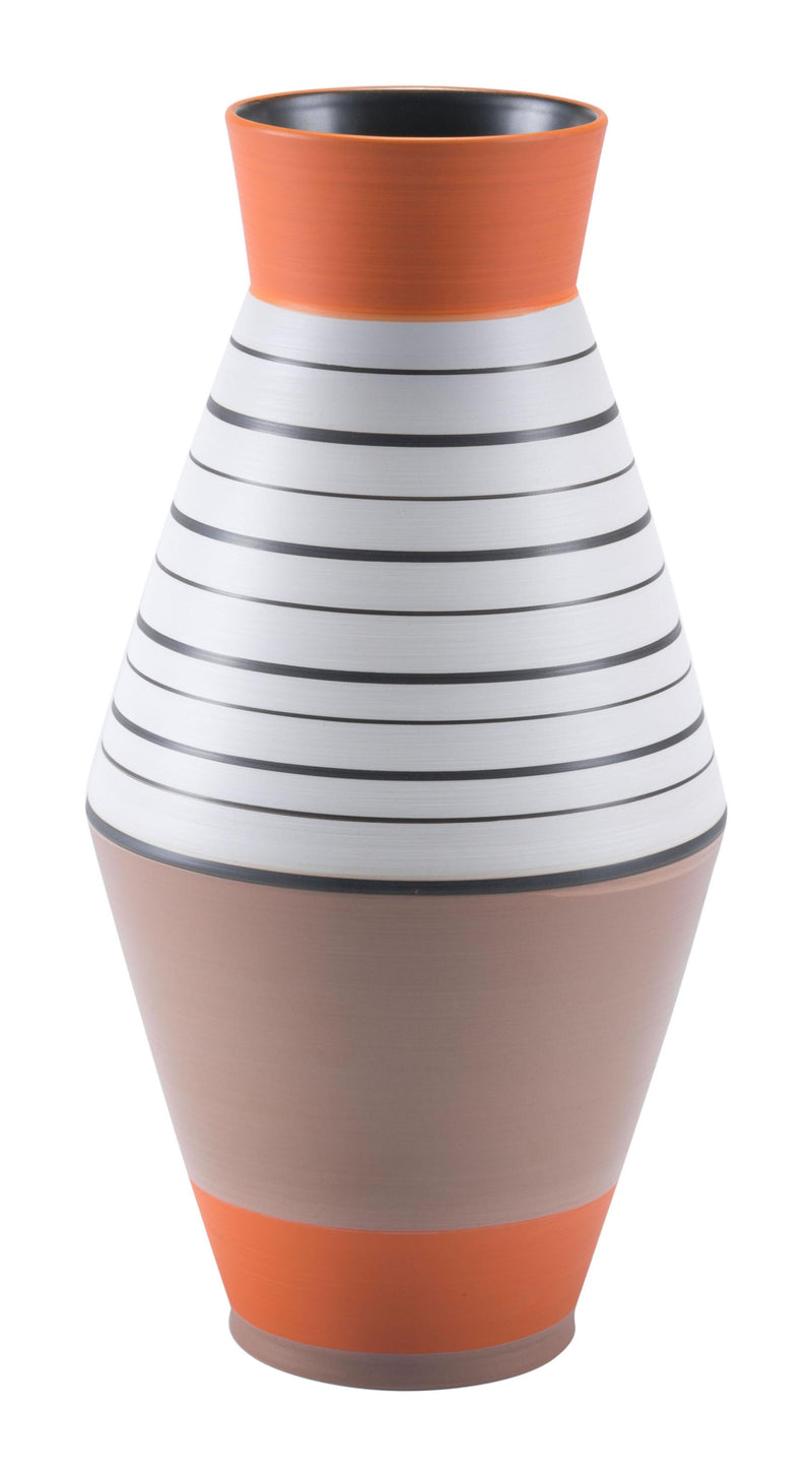 7.5" x 7.5" x 14.6" Multicolor, Ceramic, Medium Vase