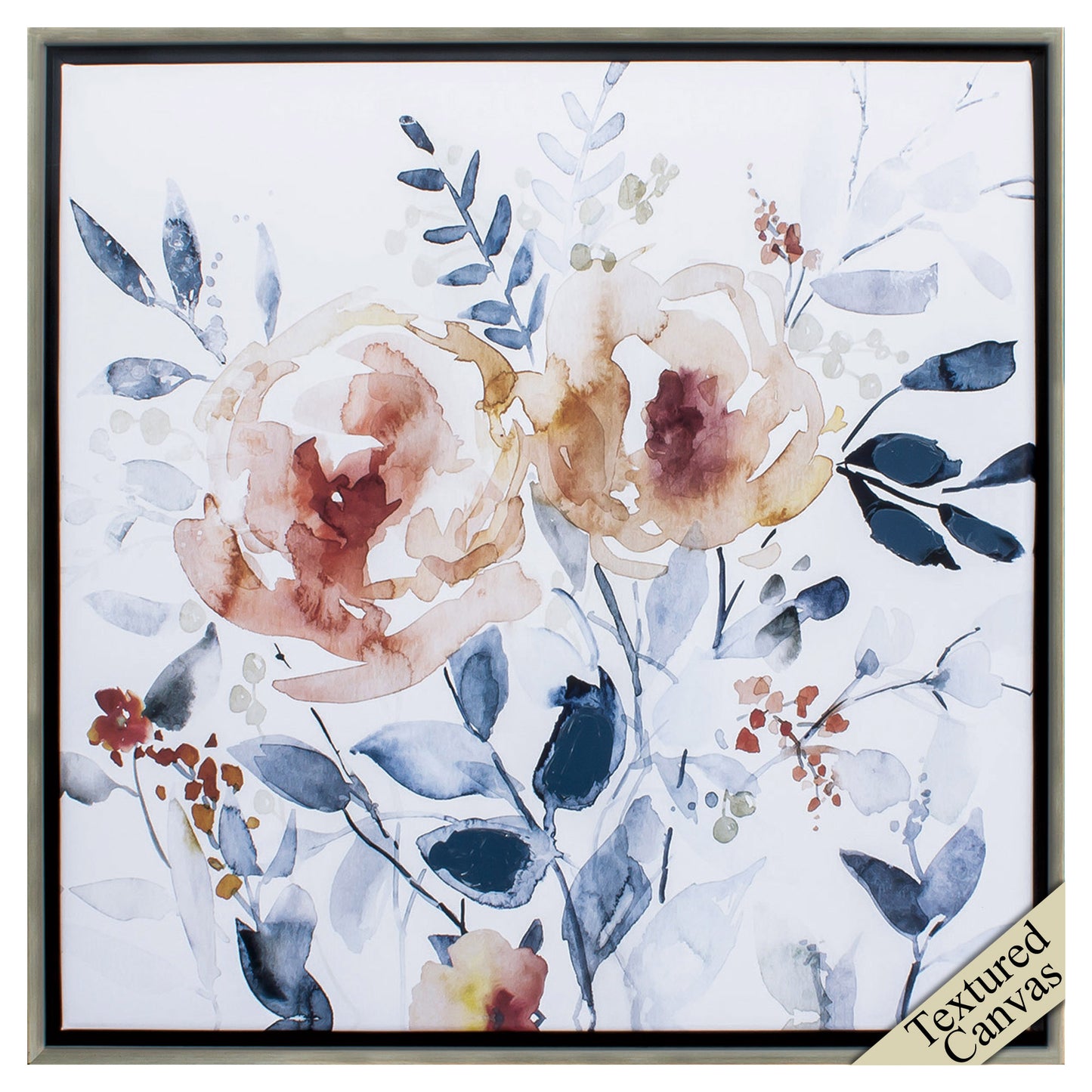 30" X 30" Silver Frame Flowering Branches I