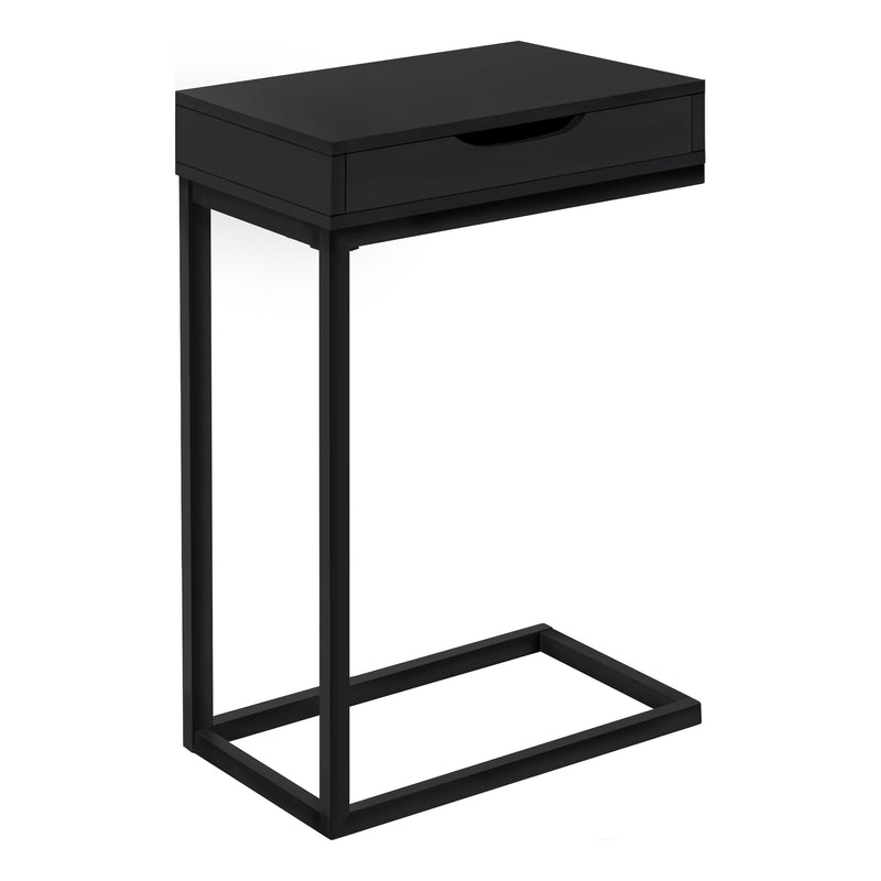 16" X 10.25" X 24.5" Black Metal With A Drawer Accent Table