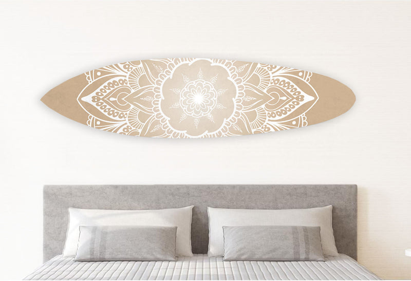 18" x 1" x 76" Wood, Tan, Tranquility Surboard Wall Art