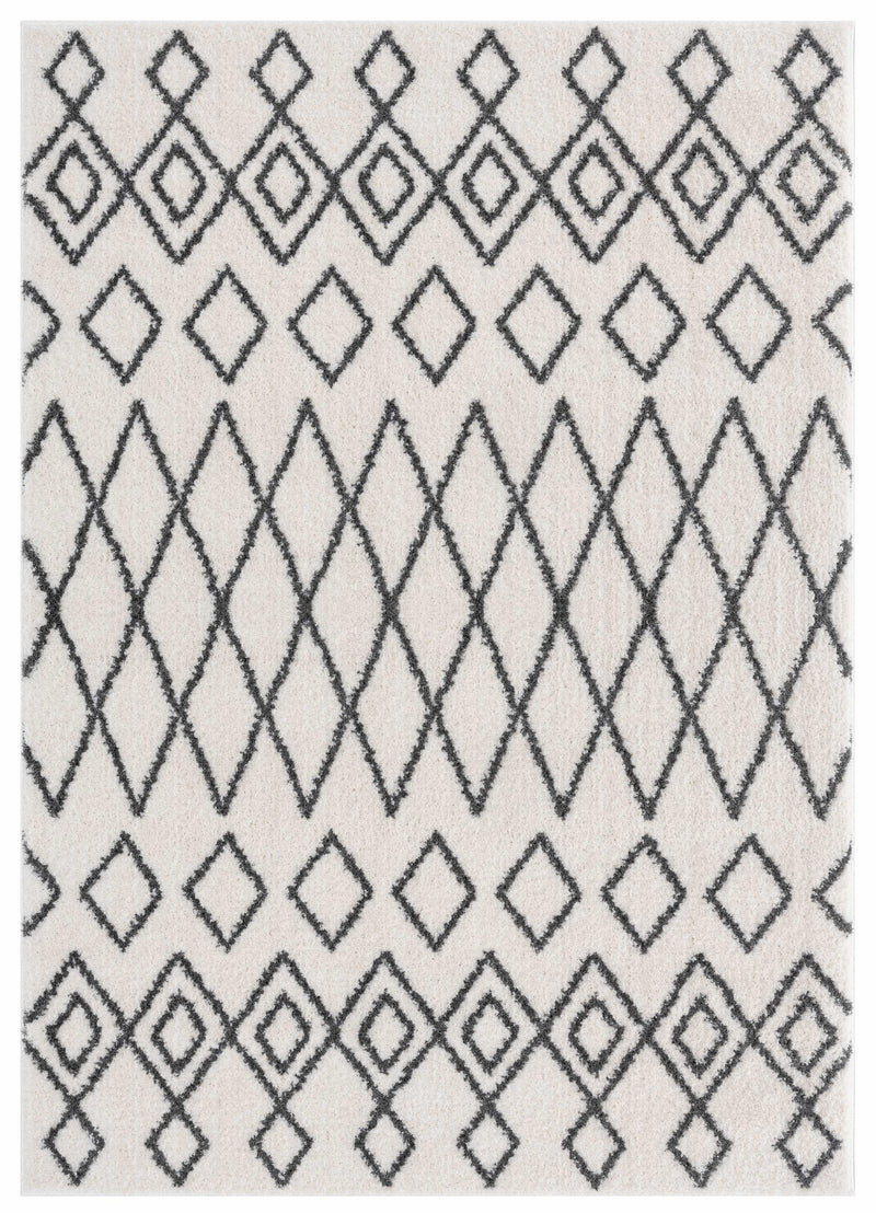 63" x 86" White Microfiber Polyester Area Rug
