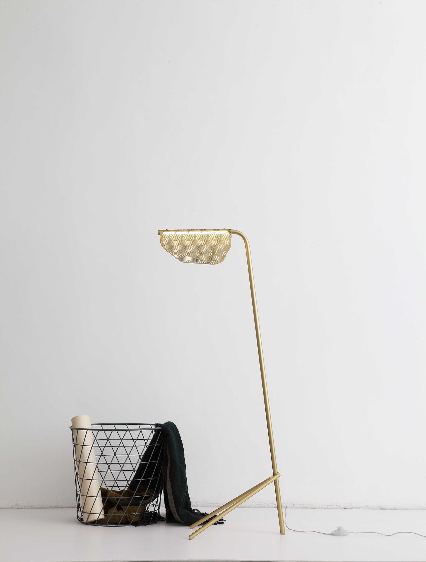 19" X 11" X 48" Golden Carbon Floor Lamp