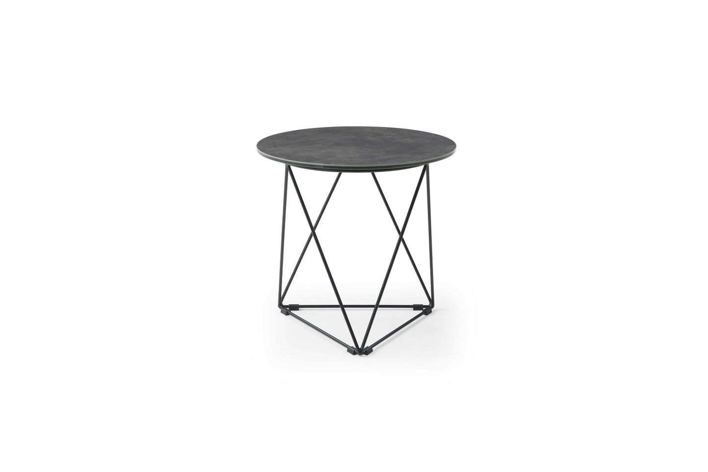 20" X 20" X 19" Gray Black Ceramic Iron Side Table